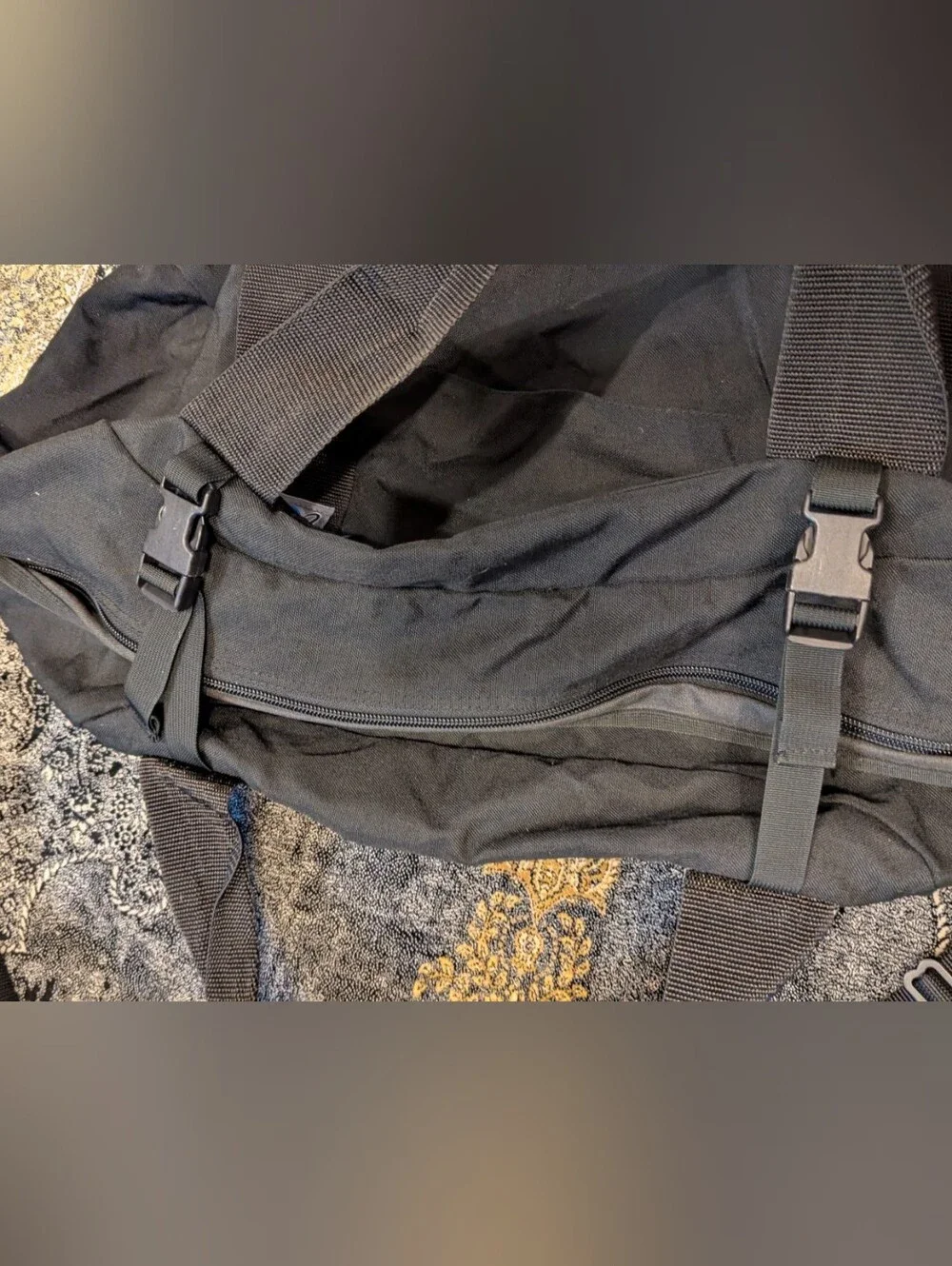 Vintage Eagle Creek Black Canvas Duffel with Adjustable Shoulder Strap